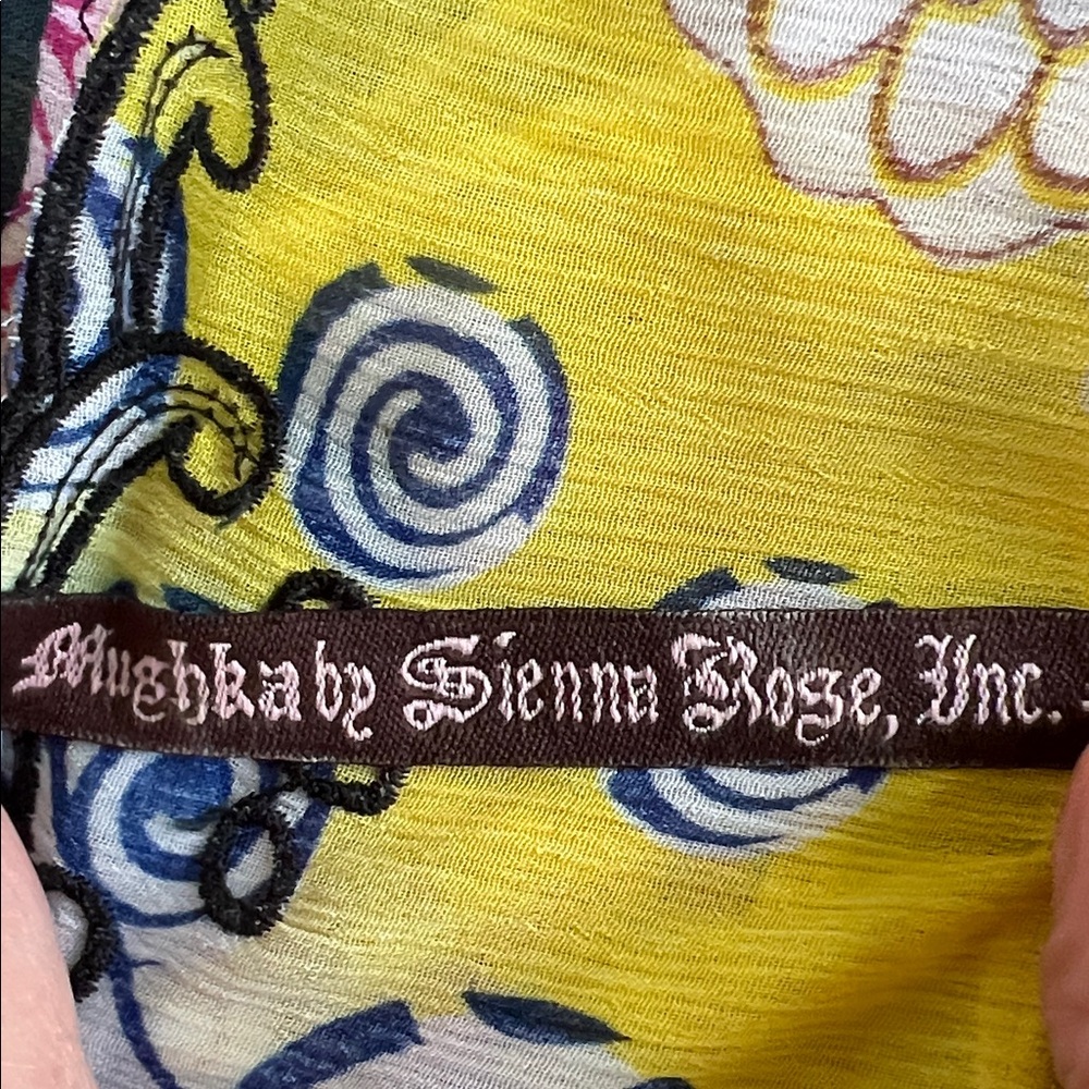 Mushka by Sienna Rose Tunic Top - Tag Size L Vibrant Asian & Floral Chiffon - Picture 5 of 9